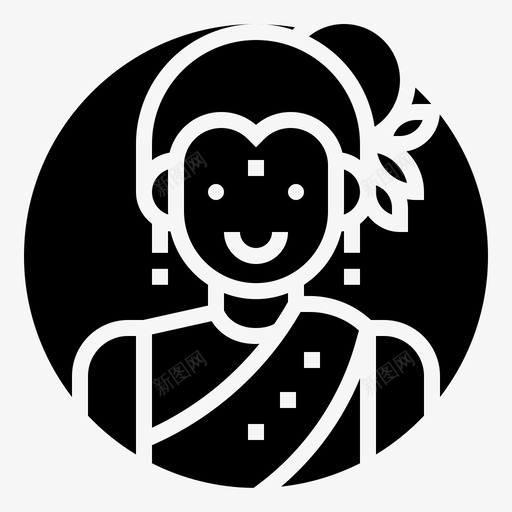 斯里兰卡妇女科伦坡服装svg_新图网 https://ixintu.com 斯里兰卡 妇女 科伦坡 服装 纱丽 国家 头像
