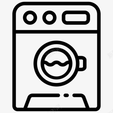 洗衣机洗衣房旅游和酒店图标