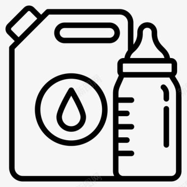 婴儿奶瓶液体食品白酒图标