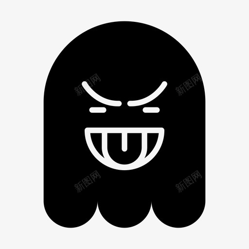 鬼魂愤怒表情符号svg_新图网 https://ixintu.com 表情 鬼魂 愤怒 符号 吓人 舌头 固体