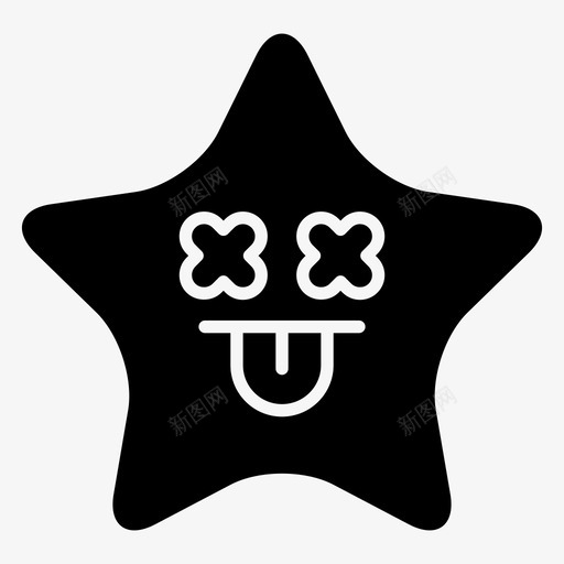 星星盲人表情符号svg_新图网 https://ixintu.com 表情 星星 符号 盲人 舌头 实心
