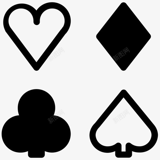 扑克牌纸牌纸牌套装svg_新图网 https://ixintu.com 扑克牌 纸牌 套装 赌博