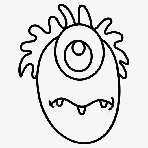 独眼巨人卡通人物svg_新图网 https://ixintu.com 独眼 巨人 怪物 卡通 卡通人 人物 生物 脸集 合线 向量 图标