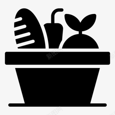 杂货食品桶水果桶图标
