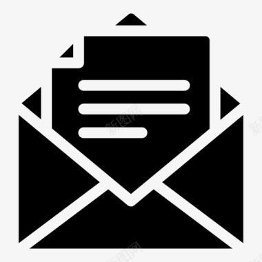 打开电子邮件电子邮件电子邮件行图标