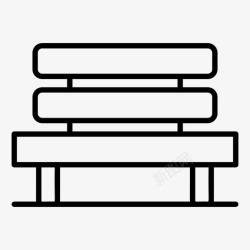 农业公园花园长凳草坪户外家具高清图片