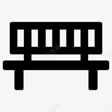 休息椅长凳木制长凳图标