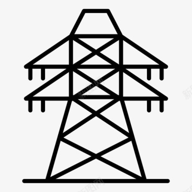 能源公用事业电流传输电塔图标