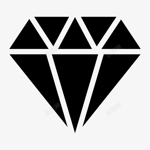 钻石游戏成就宝石svg_新图网 https://ixintu.com 游戏 钻石 成就 宝石 奖励 设计 线雕文
