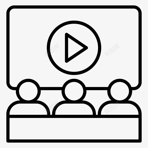 电影院电影播放器电影屏幕svg_新图网 https://ixintu.com 电影 电影院 播放器 屏幕 剧院 视频 观看 多媒体 向量 图标