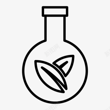 植物学实验锥形瓶实验室仪器图标