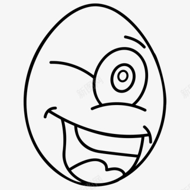 独眼龙蛋装饰蛋复活节彩蛋图标