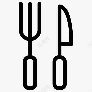 采购产品叉和刀刀叉餐具图标