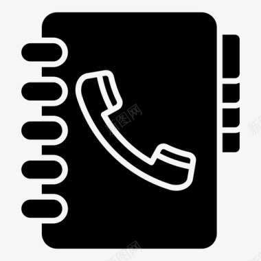 通讯录电话簿办公设备集字形矢量图标图标