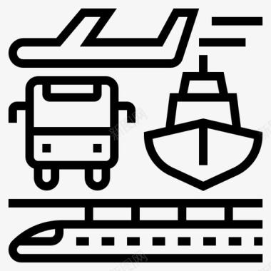 基础设施公共汽车飞机图标