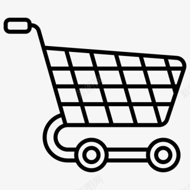 购物车电子商务购物车和电子商务线向量图标集图标