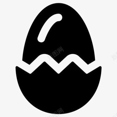 鸡蛋碎鸡蛋复活节蛋图标
