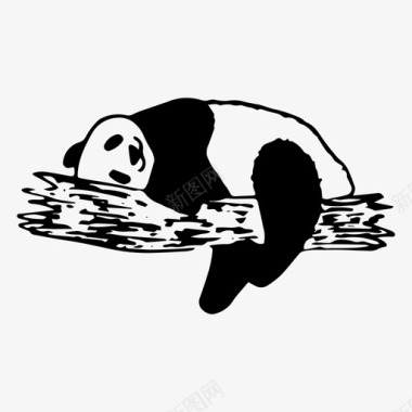熊猫动物手绘图标