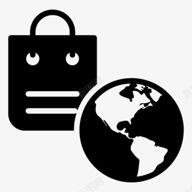 全球购物购买电子商务图标
