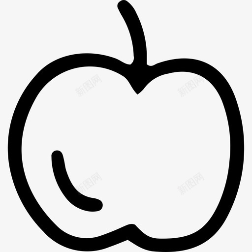 苹果水果素描svg_新图网 https://ixintu.com 水果 素描 苹果 黑白水果