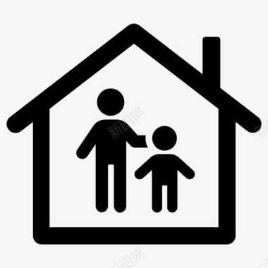 儿童保育收养家庭图标