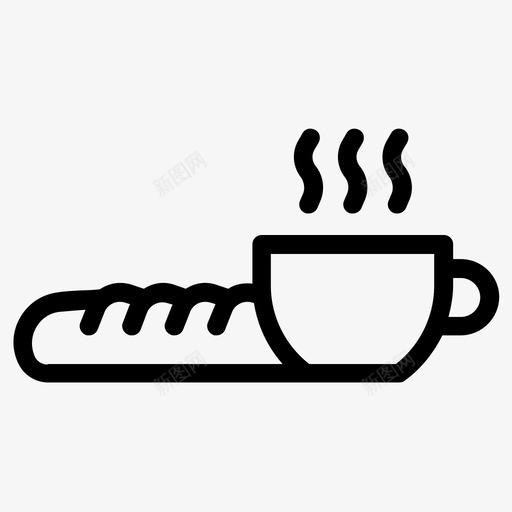 面包和咖啡法式面包浓缩咖啡svg_新图网 https://ixintu.com 面包 咖啡 法式 浓缩