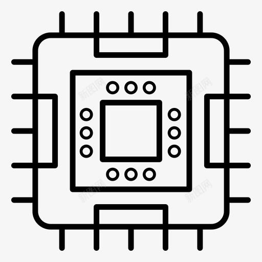 微芯片计算机硬件电子设备svg_新图网 https://ixintu.com 计算机 硬件 芯片 电子设备 微处理器 向量 图标