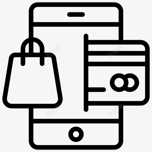 移动卡支付卡支付数字支付svg_新图网 https://ixintu.com 支付 移动 电子商务 支付卡 数字 在线支付 安全 购物 线路 图标