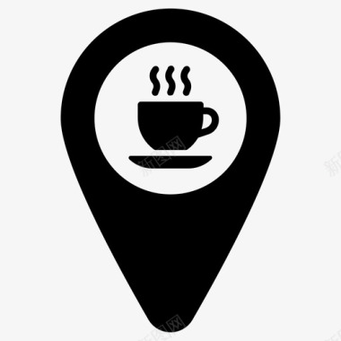 咖啡店咖啡厅地图针图标
