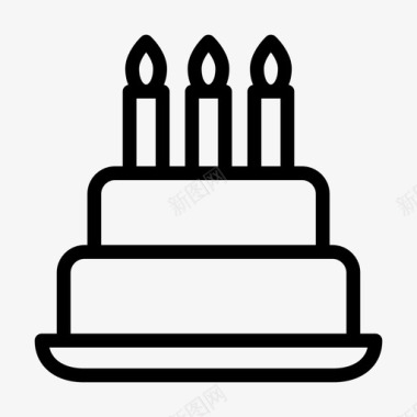 生日蛋糕蜡烛美味图标