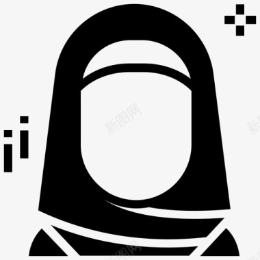 穆斯林妇女头巾阿拉伯妇女伊斯兰女孩图标