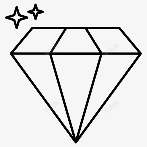 钻石珠宝石头svg_新图网 https://ixintu.com 钻石 珠宝 石头 设计 设计工 工具 常规 线条