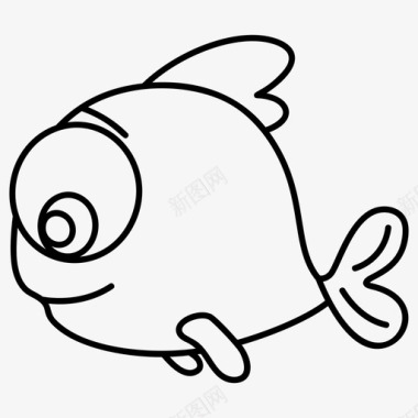 河豚鱼水生动物生物图标