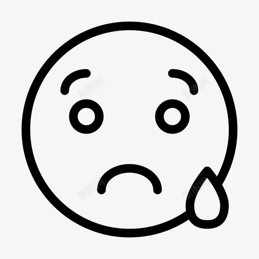 眼泪脸表情符号悲伤svg_新图网 https://ixintu.com 眼泪 符号 表情 悲伤 笑脸 社交 媒体 线条