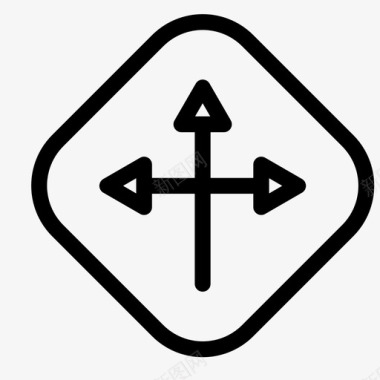 交叉口道路标志规则图标