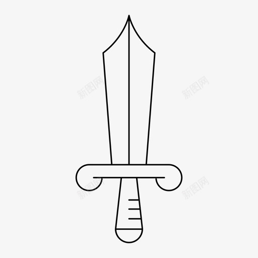 剑骑士中世纪svg_新图网 https://ixintu.com 骑士 中世纪 剑杆 武器 细线