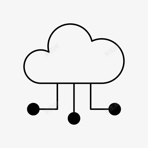 云计算数据处理网络svg_新图网 https://ixintu.com 云计算 数据处理 网络 存储 技术 轮廓 字形