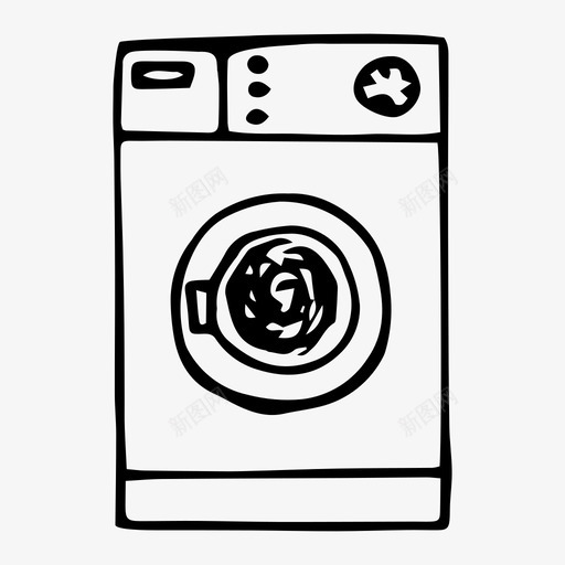 洗衣机清洗手绘svg_新图网 https://ixintu.com 洗衣机 清洗 手绘
