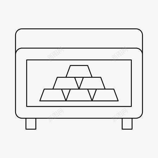 保险箱银行黄金svg_新图网 https://ixintu.com 保险箱 银行 黄金 价值 细线