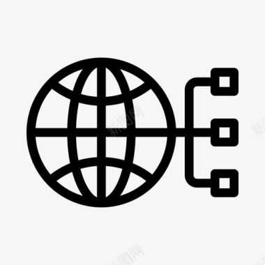 全球连接网络世界图标