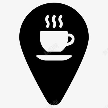 咖啡馆咖啡馆位置地图标记图标