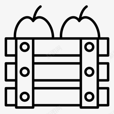苹果收获苹果板条箱新鲜苹果图标