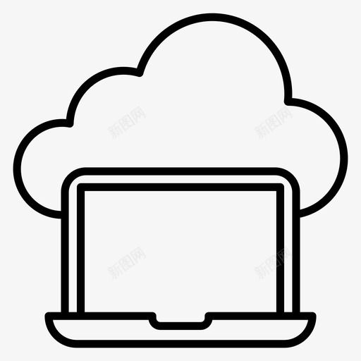 云计算云设备云托管svg_新图网 https://ixintu.com 云计算 设备 托管 存储 技术 商业 金融 轮廓 向量 图标