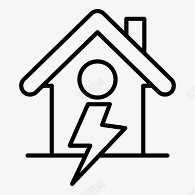发电厂家用电住宅能源图标