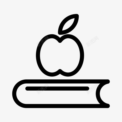苹果书教育阅读svg_新图网 https://ixintu.com 苹果 教育 学校 阅读 字形