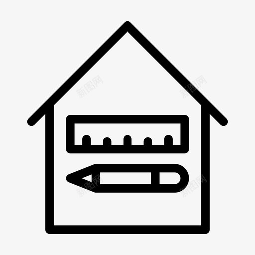 房屋图纸艺术铅笔svg_新图网 https://ixintu.com 房屋 图纸 艺术 铅笔 尺子 设计 符号