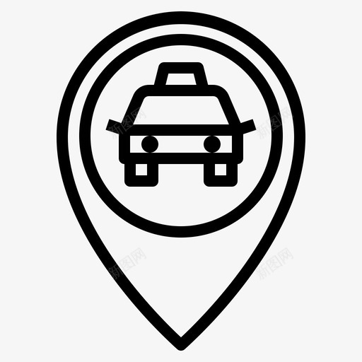 出租车位置地图svg_新图网 https://ixintu.com 占位符 出租车 位置 地图 轮廓