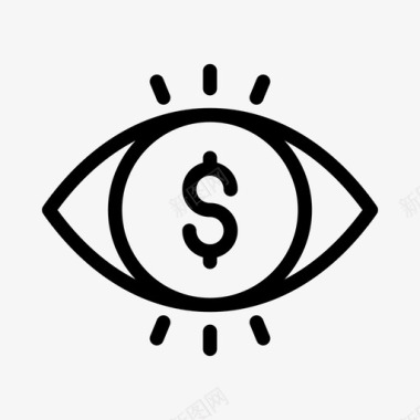 眼睛美元金融货币图标