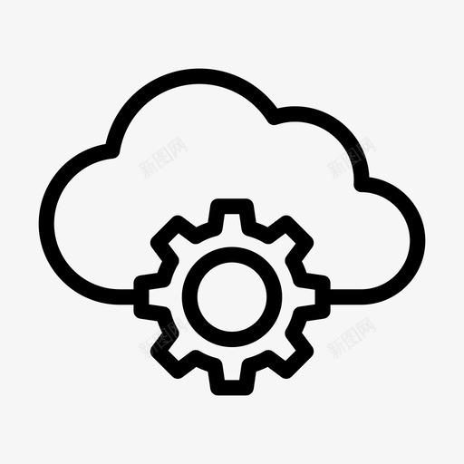 云设置配置数据库svg_新图网 https://ixintu.com 设置 数据库 配置 首选项 云计算 线图 图示