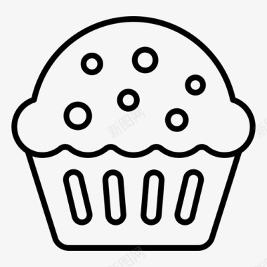 松饼烘焙食品纸杯蛋糕图标